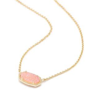 Kendra Scott Elisa- Pink Drusy Pendant